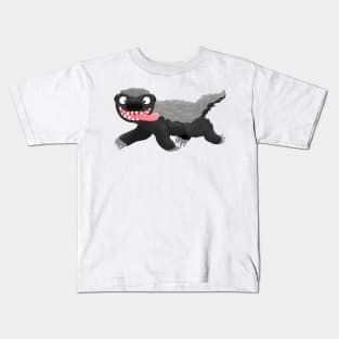 Funny hungry honey badger cartoon illustration Kids T-Shirt